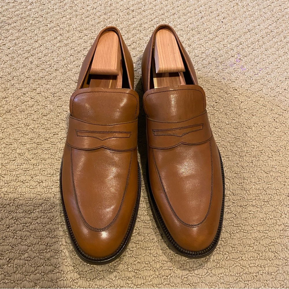 Bally Men’s Salasan Loafers 8.5 EEE Extra Wide Tobacco Brown Calf Leather NWT